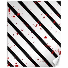 Elegant Black, Red And White Lines Canvas 11  X 14   by Valentinaart