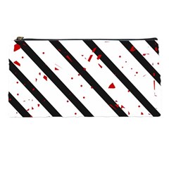 Elegant Black, Red And White Lines Pencil Cases