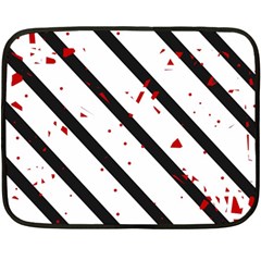 Elegant Black, Red And White Lines Double Sided Fleece Blanket (mini) 