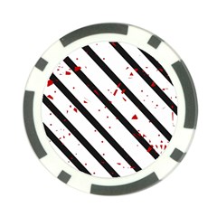 Elegant Black, Red And White Lines Poker Chip Card Guards (10 Pack)  by Valentinaart