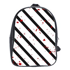 Elegant Black, Red And White Lines School Bags(large) 