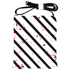 Elegant Black, Red And White Lines Shoulder Sling Bags