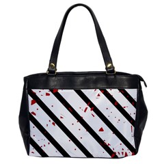 Elegant Black, Red And White Lines Office Handbags