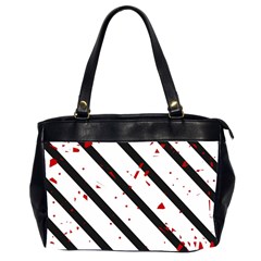 Elegant Black, Red And White Lines Office Handbags (2 Sides) 