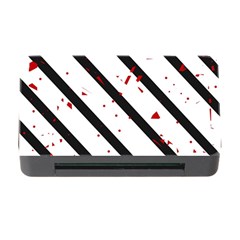 Elegant Black, Red And White Lines Memory Card Reader With Cf by Valentinaart