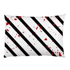 Elegant Black, Red And White Lines Pillow Case (two Sides)