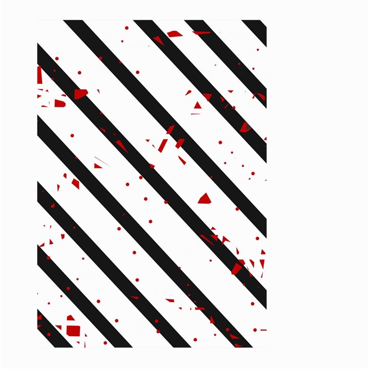 Elegant black, red and white lines Large Garden Flag (Two Sides)