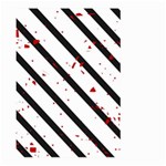 Elegant black, red and white lines Large Garden Flag (Two Sides) Back