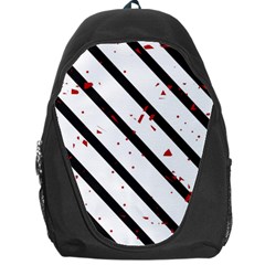 Elegant Black, Red And White Lines Backpack Bag by Valentinaart