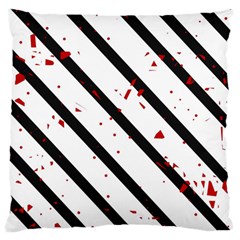 Elegant Black, Red And White Lines Standard Flano Cushion Case (one Side)