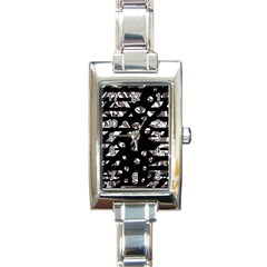 Gray Abstract Design Rectangle Italian Charm Watch