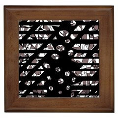 Gray Abstract Design Framed Tiles