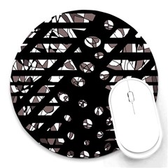 Gray Abstract Design Round Mousepads