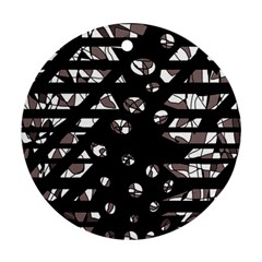 Gray Abstract Design Ornament (round) 