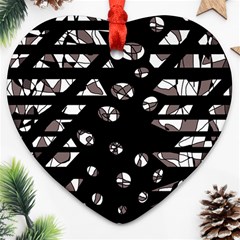 Gray Abstract Design Ornament (heart) 