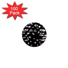 Gray Abstract Design 1  Mini Magnets (100 Pack) 