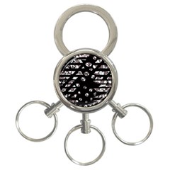 Gray Abstract Design 3-ring Key Chains