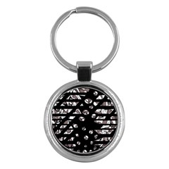 Gray Abstract Design Key Chains (round) 