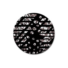 Gray Abstract Design Magnet 3  (round)