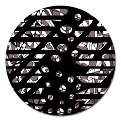 Gray Abstract Design Magnet 5  (round)