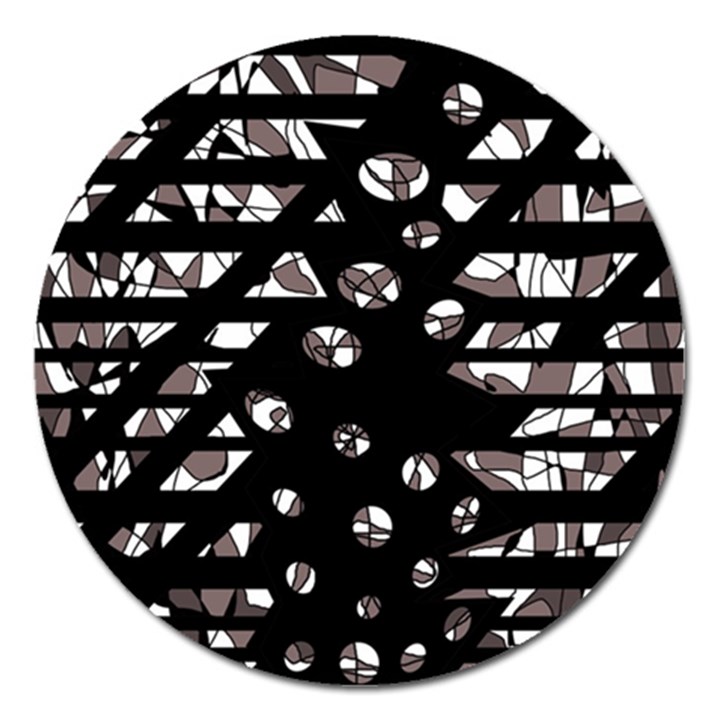 Gray abstract design Magnet 5  (Round)