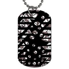 Gray Abstract Design Dog Tag (one Side)