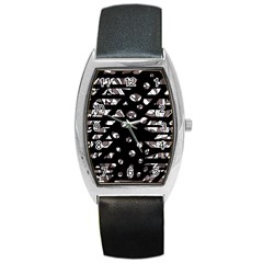 Gray Abstract Design Barrel Style Metal Watch