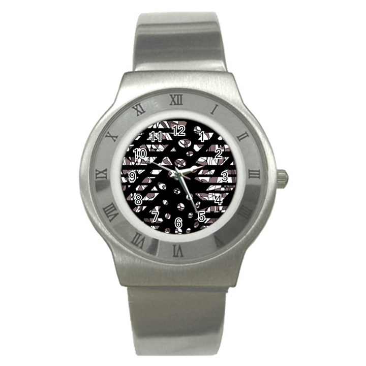 Gray abstract design Stainless Steel Watch