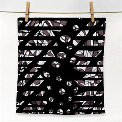 Gray Abstract Design Face Towel