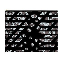 Gray Abstract Design Cosmetic Bag (xl)