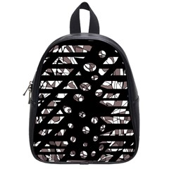 Gray Abstract Design School Bags (small) 