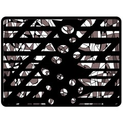 Gray Abstract Design Fleece Blanket (large) 