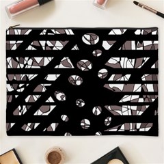 Gray Abstract Design Cosmetic Bag (xxxl) 