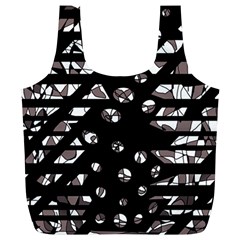 Gray Abstract Design Full Print Recycle Bags (l)  by Valentinaart