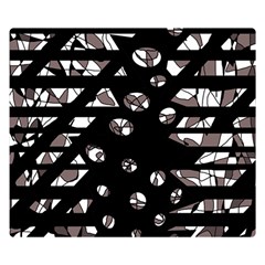 Gray Abstract Design Double Sided Flano Blanket (small) 