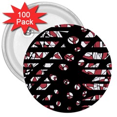 Red Freedam 3  Buttons (100 Pack) 