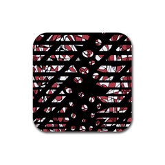 Red Freedam Rubber Square Coaster (4 Pack) 