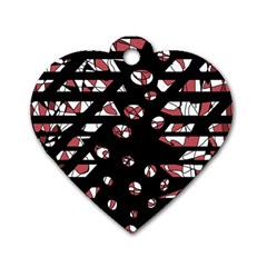 Red Freedam Dog Tag Heart (one Side)