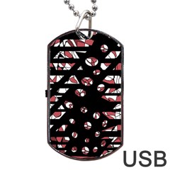 Red Freedam Dog Tag Usb Flash (one Side)