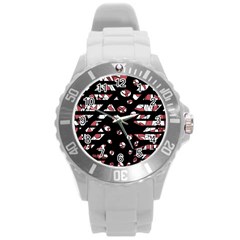 Red Freedam Round Plastic Sport Watch (l)