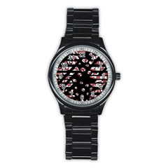 Red Freedam Stainless Steel Round Watch