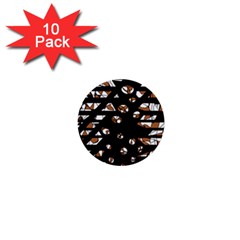 Brown Freedom  1  Mini Buttons (10 Pack) 