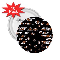 Brown Freedom  2 25  Buttons (10 Pack) 