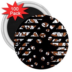 Brown Freedom  3  Magnets (100 Pack)