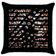 Brown Freedom  Throw Pillow Case (black) by Valentinaart