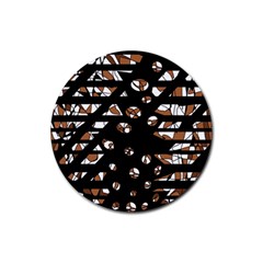 Brown Freedom  Rubber Round Coaster (4 Pack)  by Valentinaart