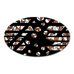 Brown Freedom  Oval Magnet