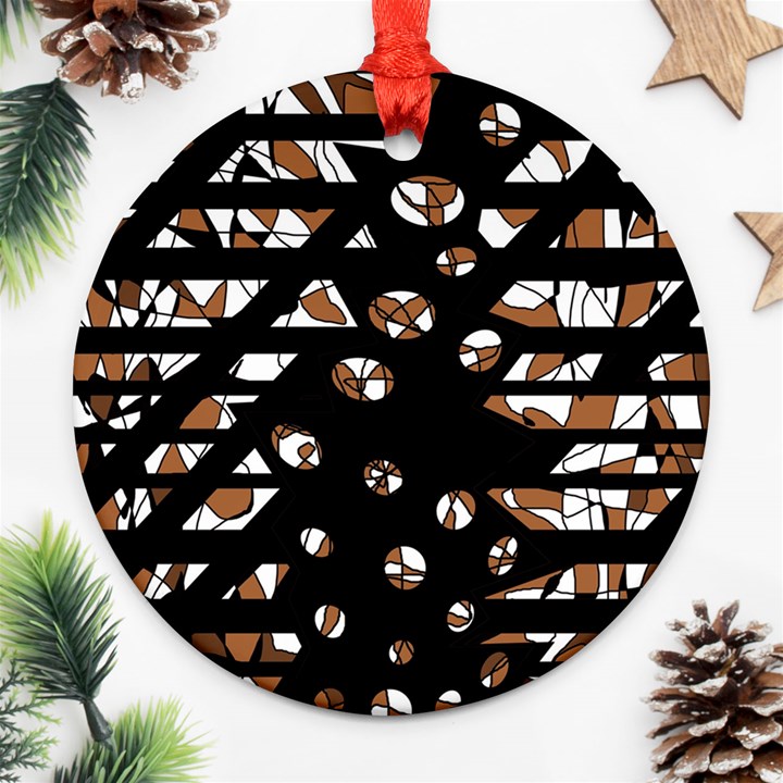 Brown freedom  Round Ornament (Two Sides) 