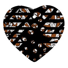 Brown Freedom  Heart Ornament (2 Sides) by Valentinaart