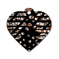 Brown Freedom  Dog Tag Heart (one Side) by Valentinaart